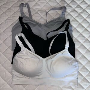 Bundle of 3 Auden Nursing Bras – Size Large, Wireless Comfort